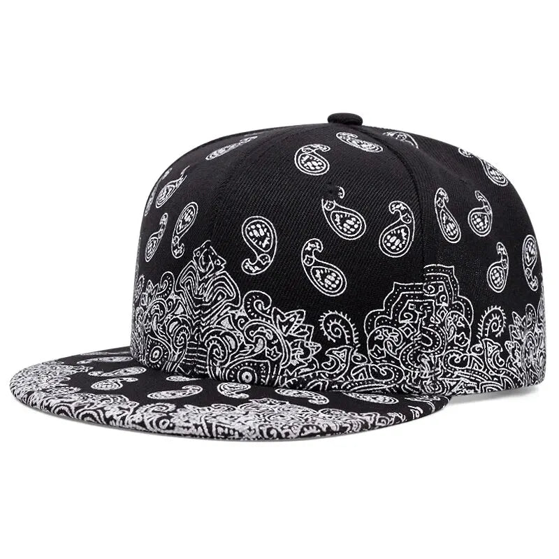 West Coast Cashew Flower Printed Adjustable Snapback Baseball Hat