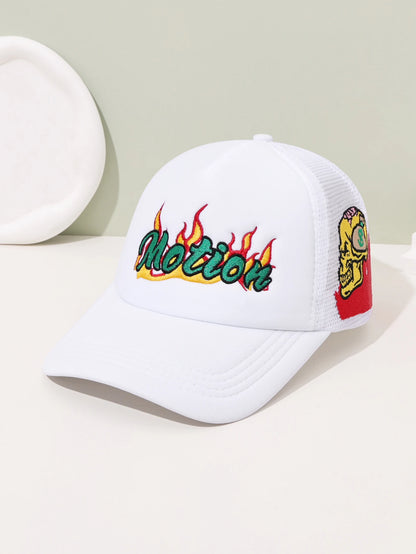 Unisex Motion Flame Embroidery Baseball Net Caps