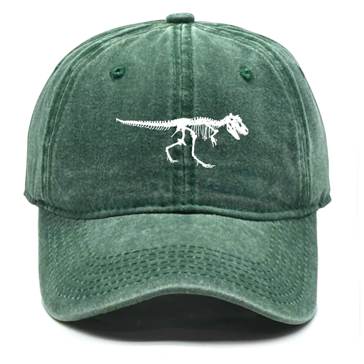 Skeleton Dinosaur Print Retro Adjustable Baseball Cap