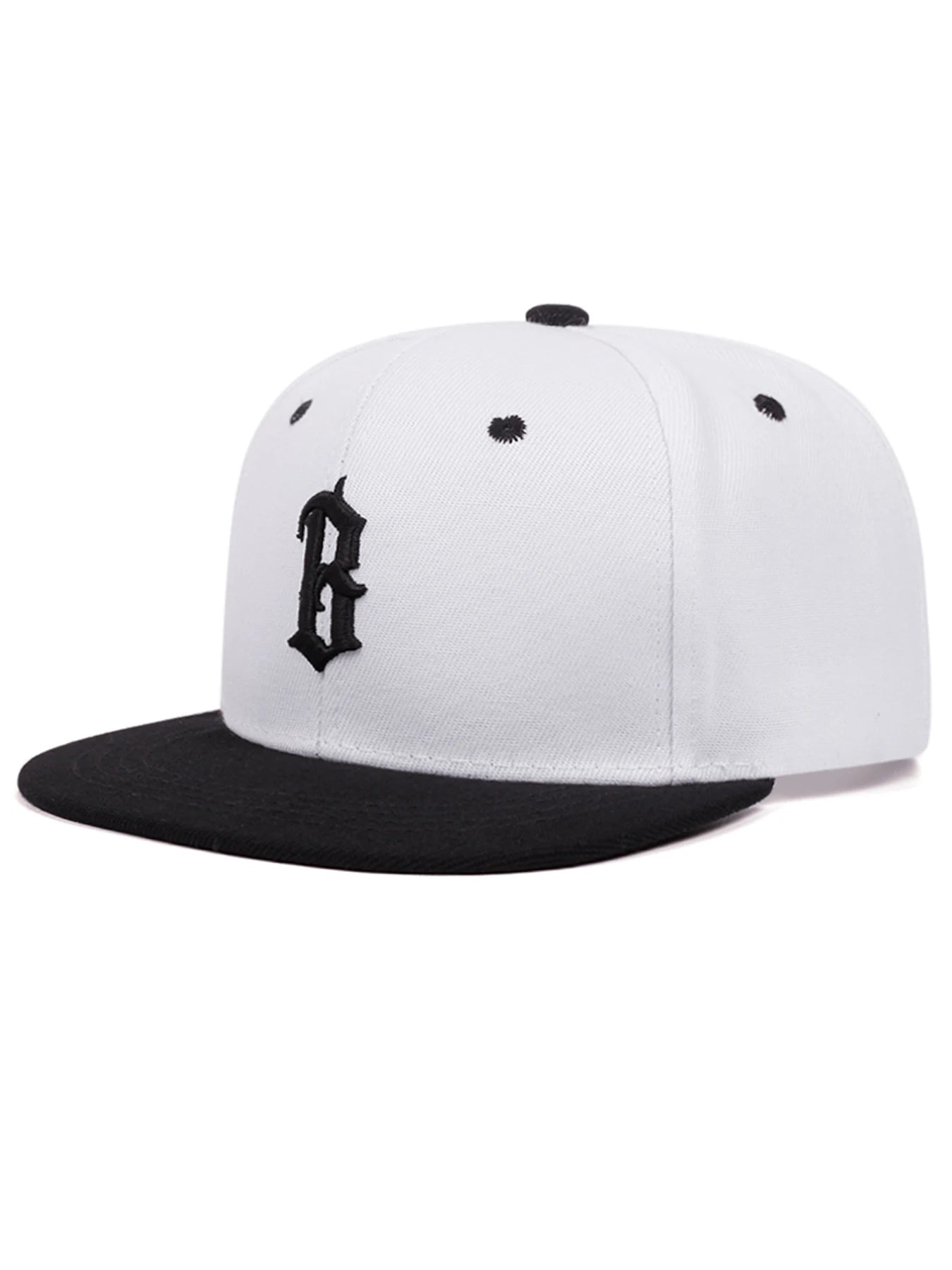 B Gothic Embroidered Flat Brim Baseball Cap