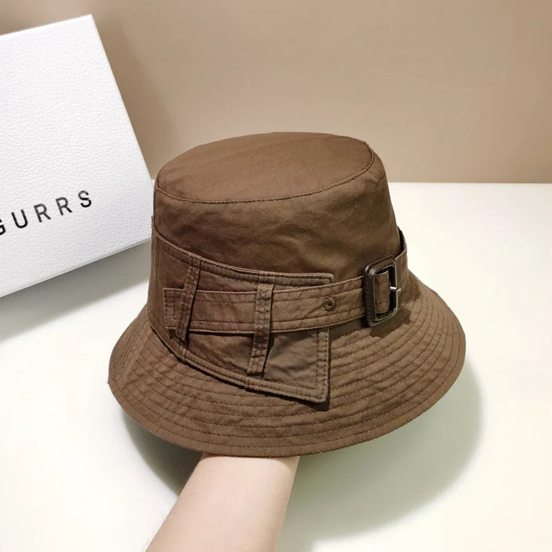 Luxury Belt Buckle Fashion Bucket Hat for Women