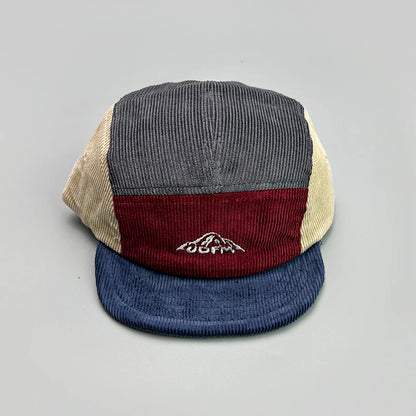 Japanese Color Block Corduroy Retro Snapback Cap