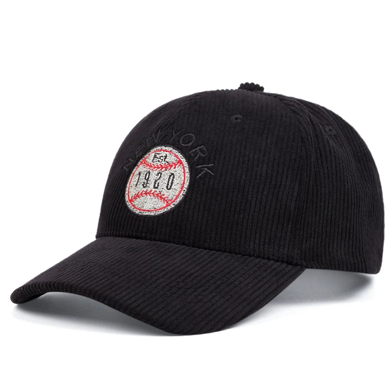 New York Corduroy Embroidered Baseball Cap