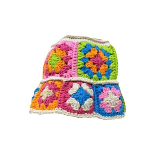 Y2K Kawaii Gothic Flower Knitted Bucket Hat