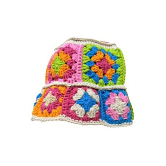 Y2K Kawaii Gothic Flower Knitted Bucket Hat