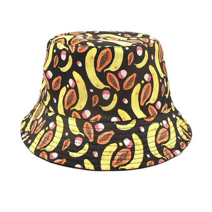 Polyester Cartoon Print Spring Autumn Travel Bucket Hat