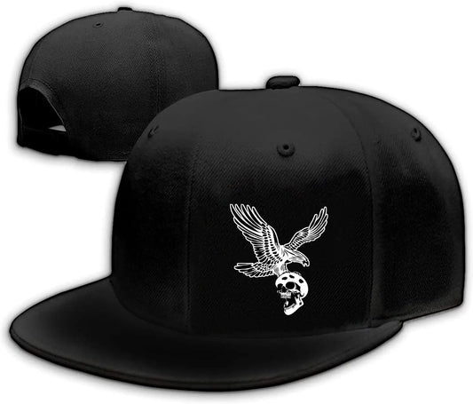 Eagle Skull Graphic Flat Bill Snapback Cap
