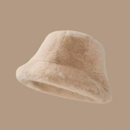 Plush Winter Bucket Hat Warm Soft Fisherman Cap For Women
