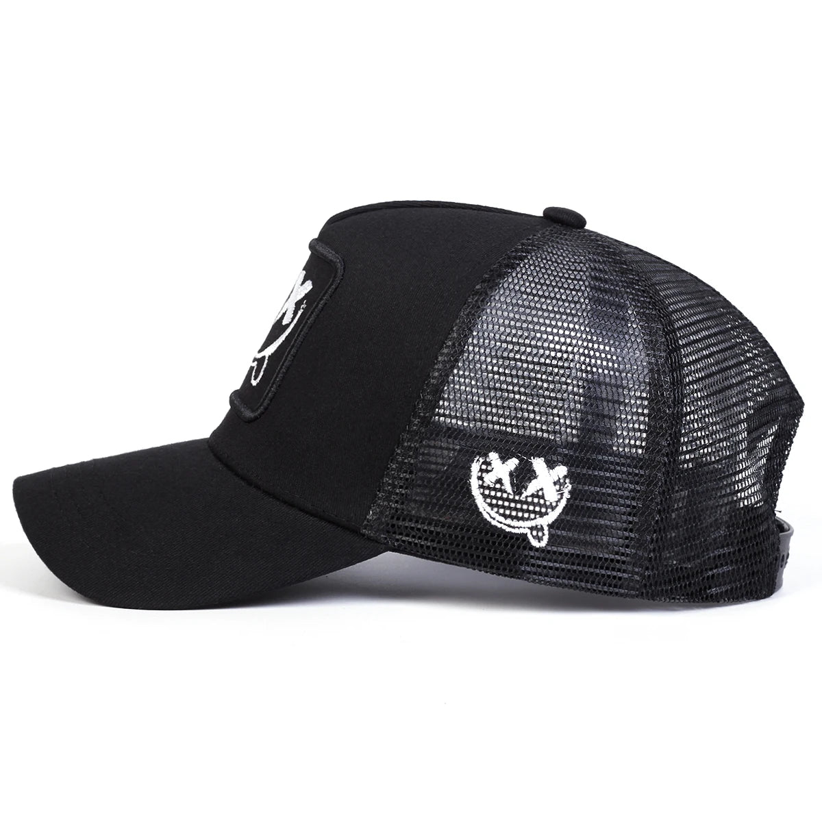 XX Smiling Face Embroidered Mesh Baseball Cap