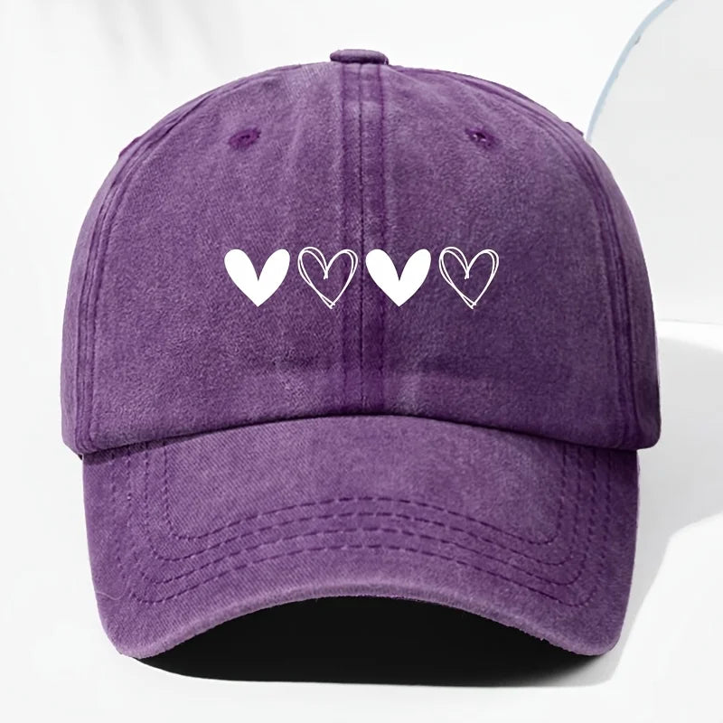 Retro Heart Pattern Trucker Baseball Cap