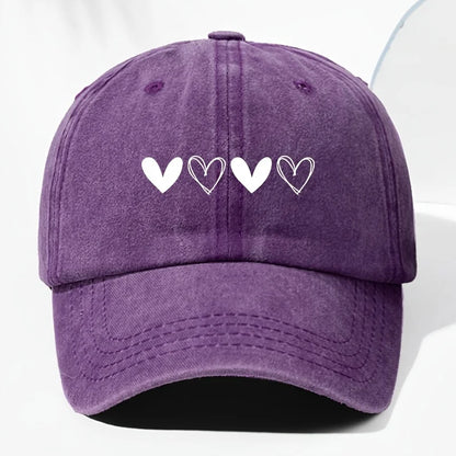 Retro Heart Pattern Trucker Baseball Cap