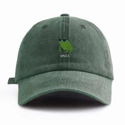 Chill Print Minimalist Retro Washed Baseball Cap