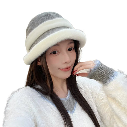Women Plush Winter Ear Protection Bucket Hat