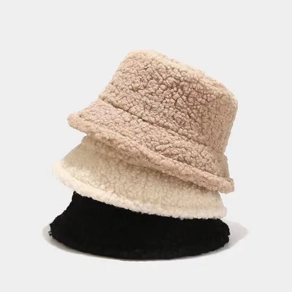 Harajuku Lamb Wool Winter Bucket Hat