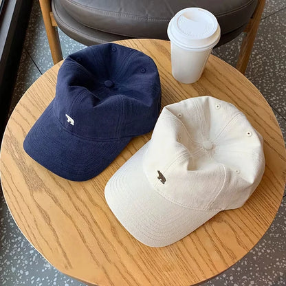 Unisex Polar Bear Embroidered Retro Baseball Cap