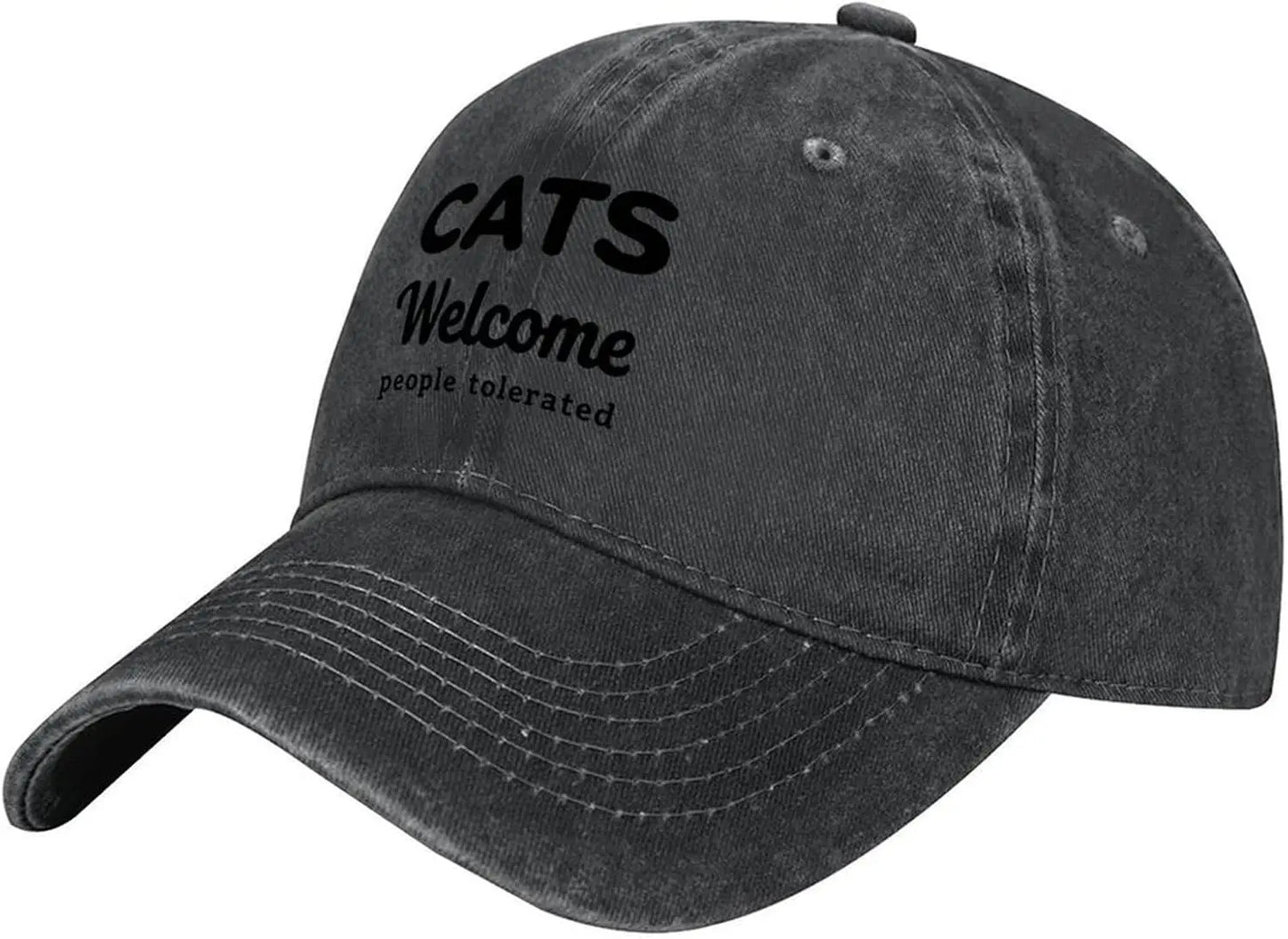 Cats Welcome People Tolerated Funny Cat Lover Baseball Cap