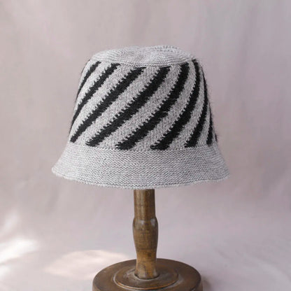 Women's Striped Wool Knitted Bucket Hat