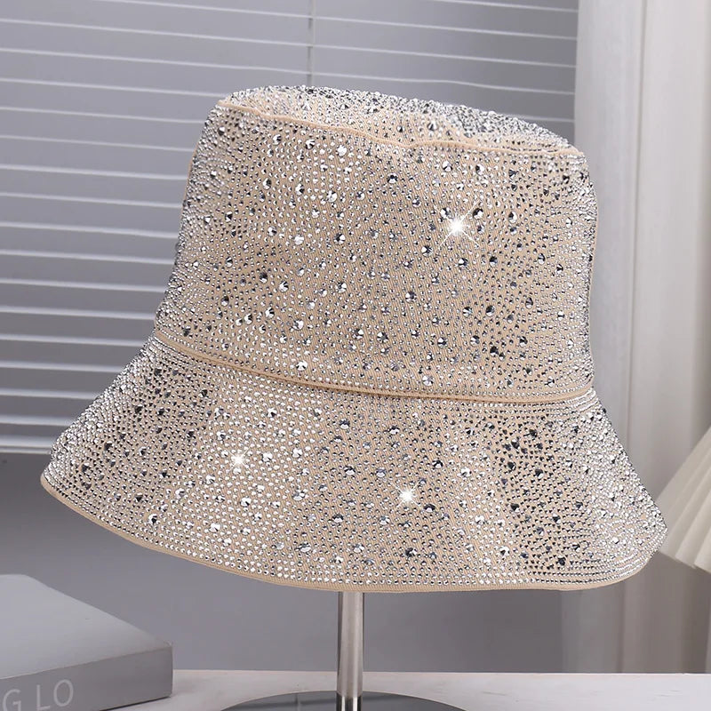 Rhinestone Star Flat Top Bucket Hat