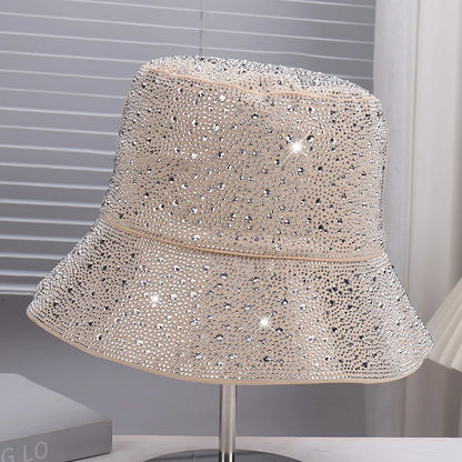Rhinestone Star Flat Top Bucket Hat