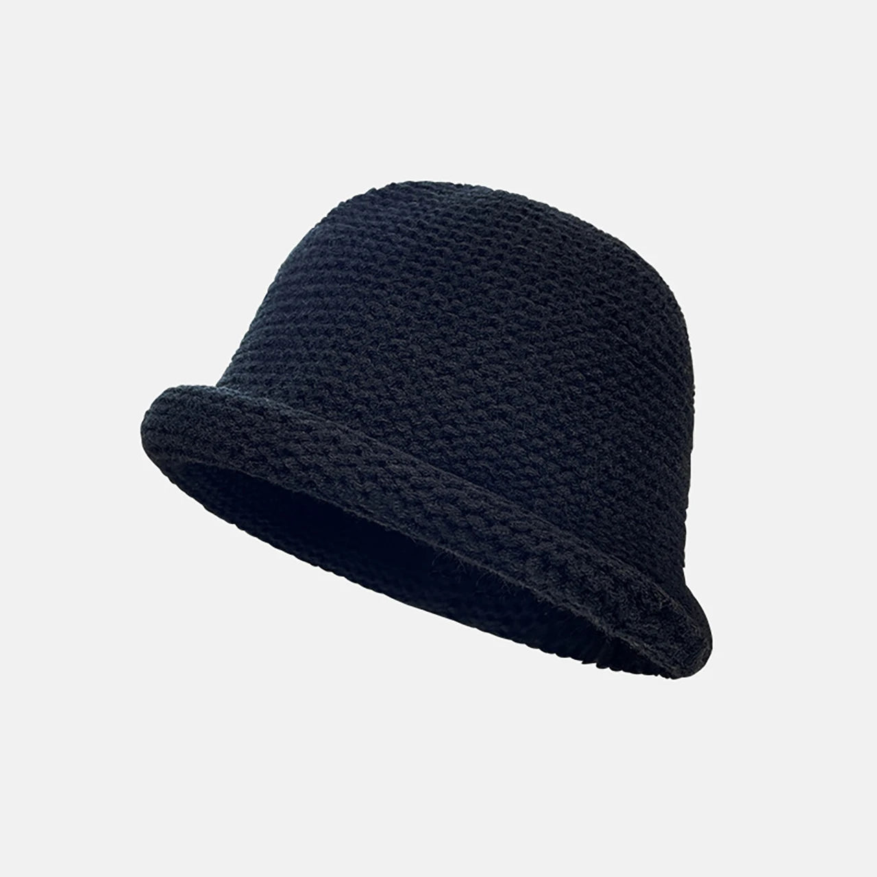 Rolled Edge Crochet Wool Bucket Hat
