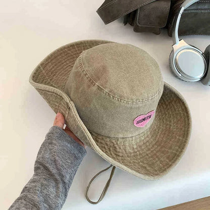 Japanese Retro Washed Pink Love Bucket Hat