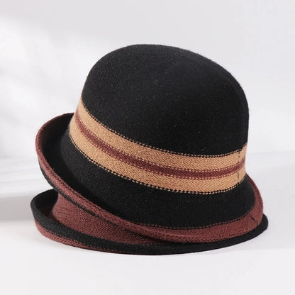 Rolled-Brim Women's Winter Bucket Hat