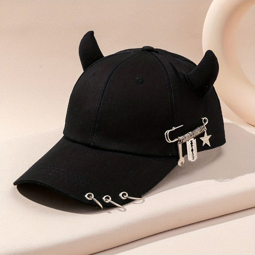 Cow Horn Iron Ring Baseball Cap