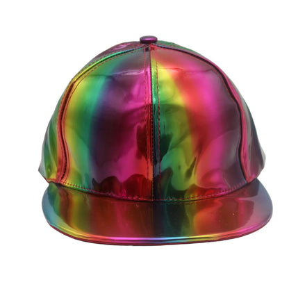 Fashion PU Rainbow Color Changing Hiphop Baseball Cap