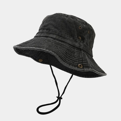Unisex Solid Cotton All-Season Bucket Hat