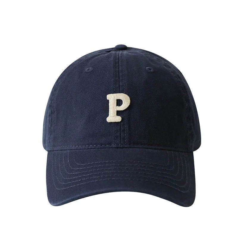 Unisex Letter P Embroidered Baseball Cap
