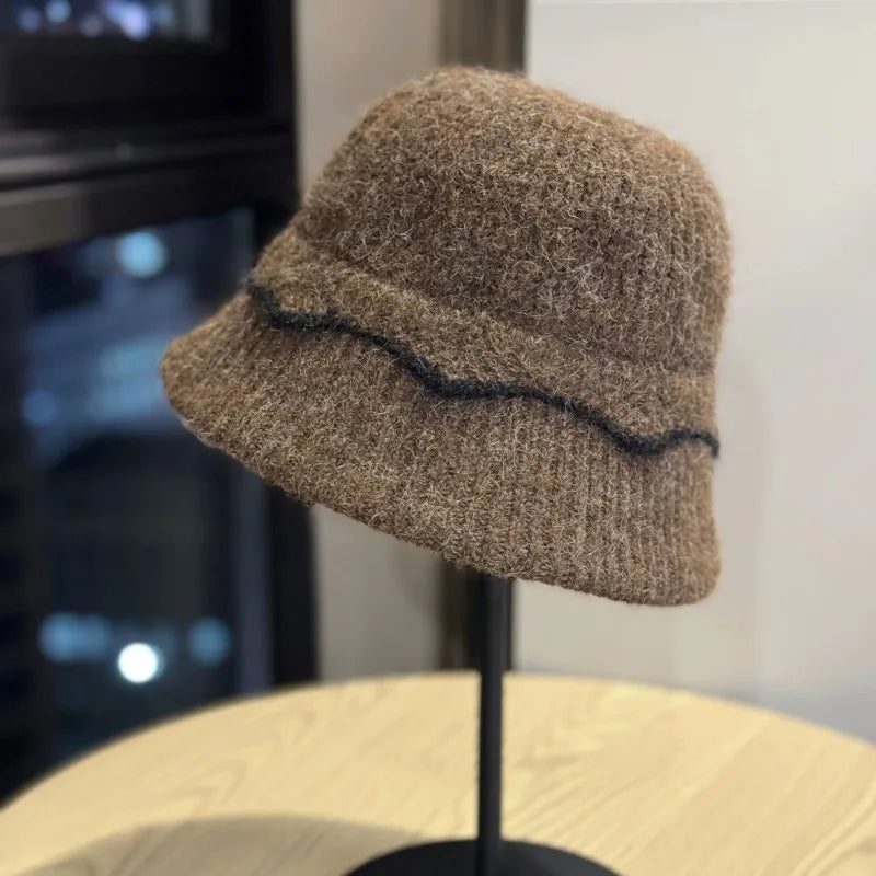 Wool Knitted Warm Autumn Winter Bucket Hat