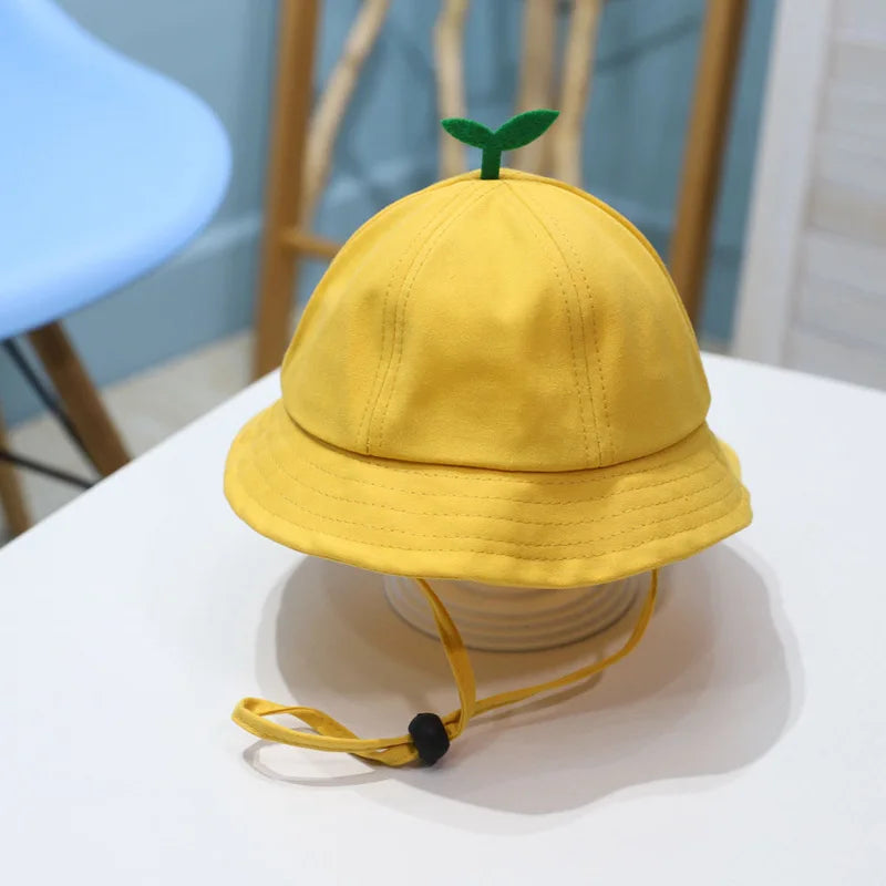 Kids Yellow Baby UV Sun Bucket Hat