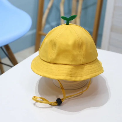Kids Yellow Baby UV Sun Bucket Hat