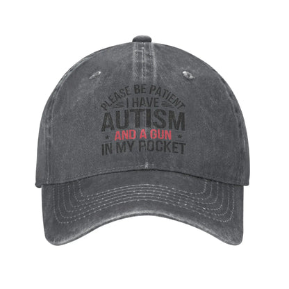 Please Be Patient Autism Funny Vintage Baseball Cap