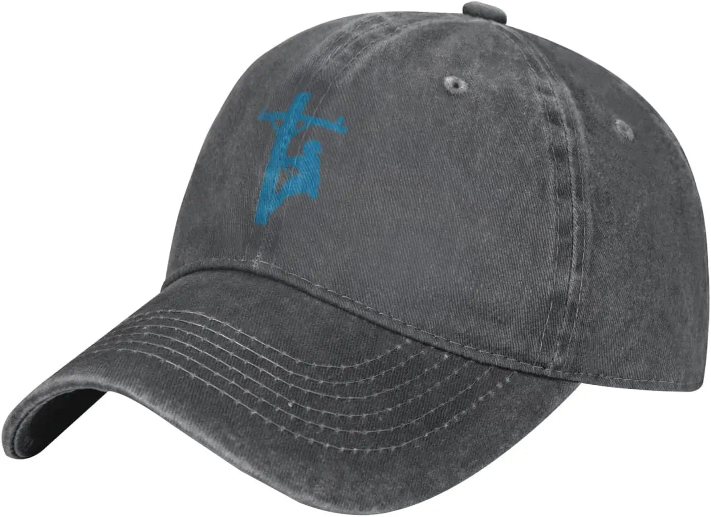 Lineman Climbing Utility Pole Distressed Baseball Cap