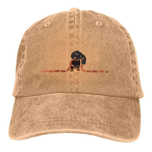 Dachshund Cute Dog Lovers Washed Denim Baseball Cap