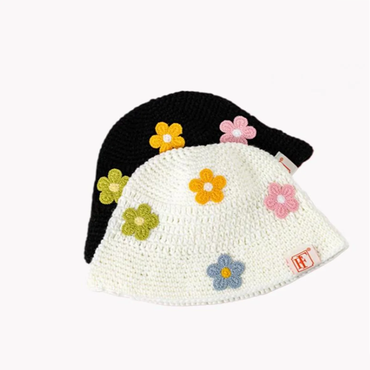 Women’s Colorful Gradient Crochet Knit Bucket Hat
