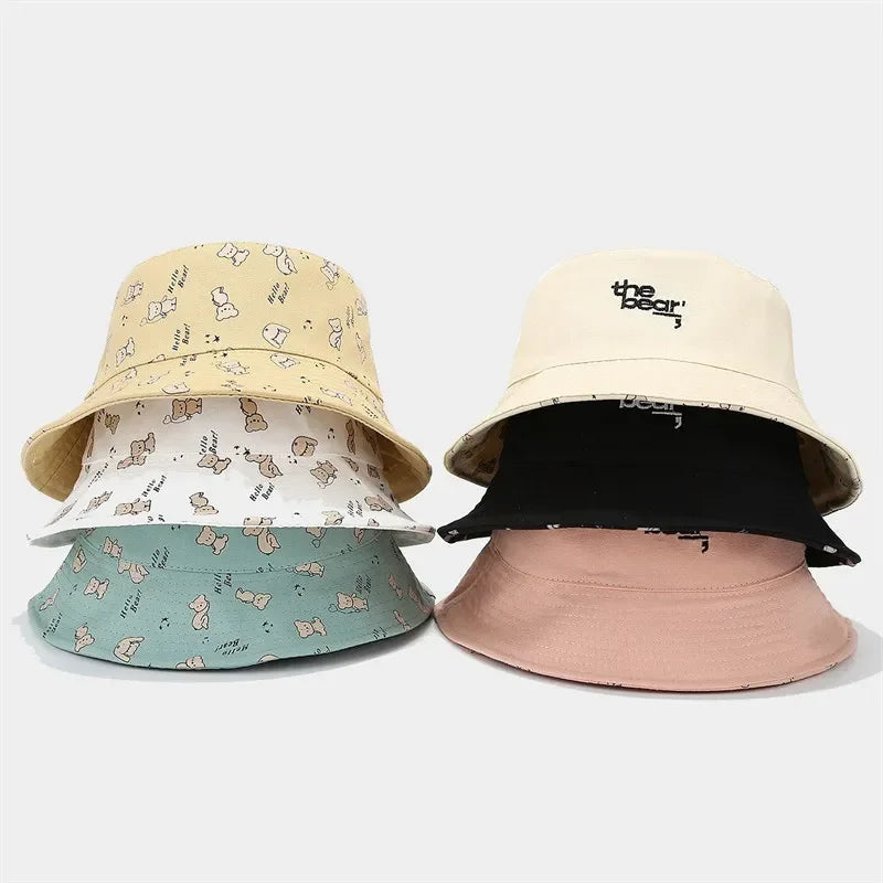 Cotton Cartoon Print Outdoor Travel Sun Bucket Hat