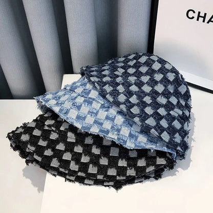 Checked Cotton Plaid Bucket Hat