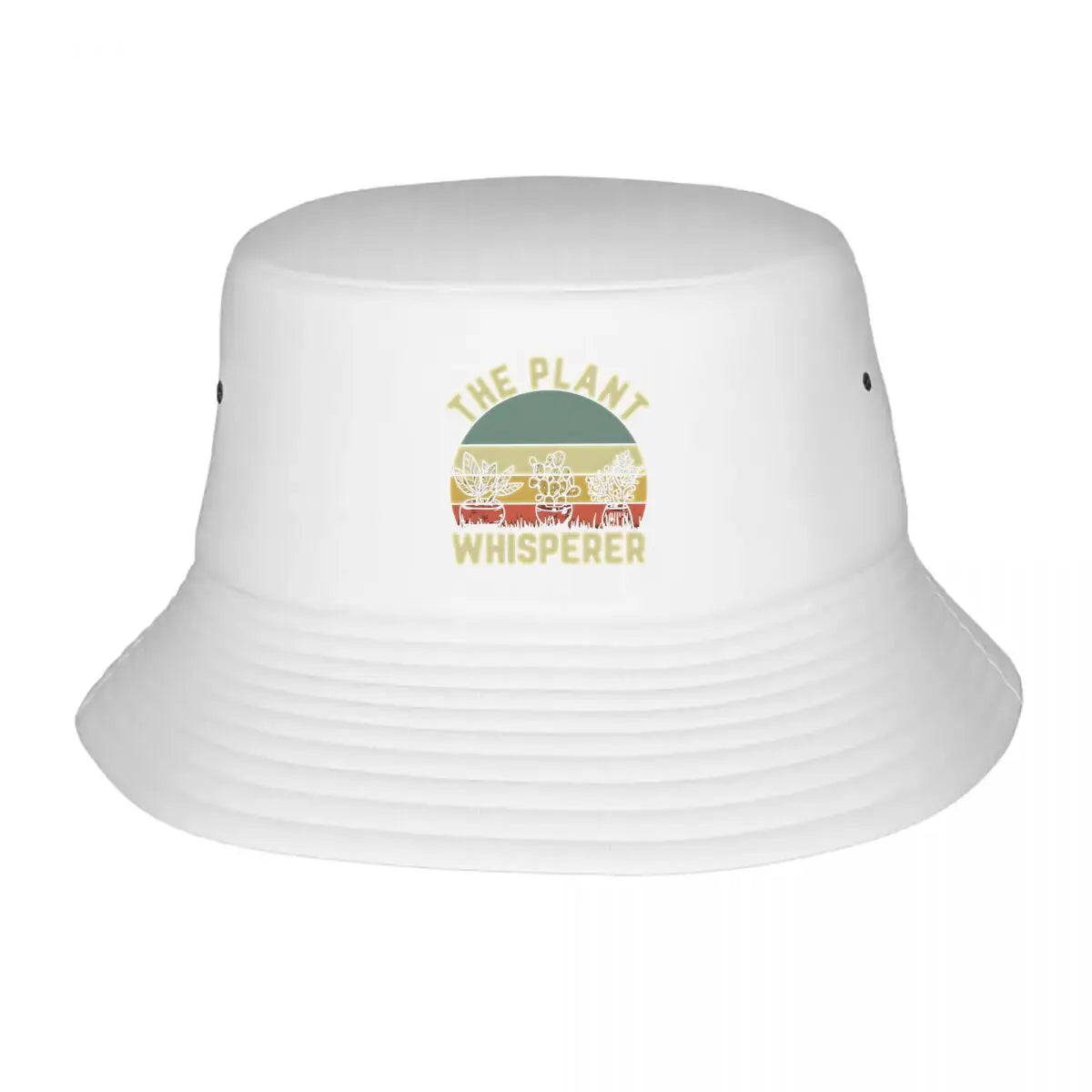 Plant Whisperer Retro Sunset Greenery Bucket Hat