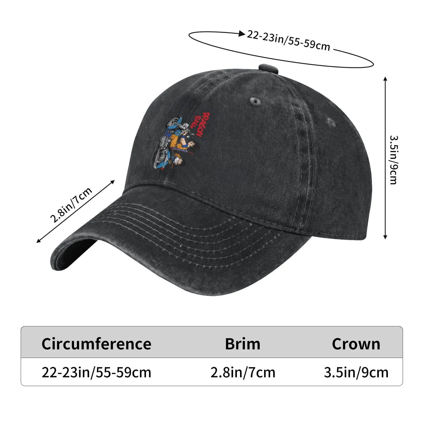 Dragon Ball Cycling Distressed Denim Baseball Cap
