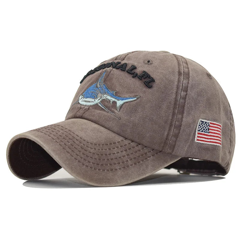 Shark Alphabet Embroidered Baseball Cap