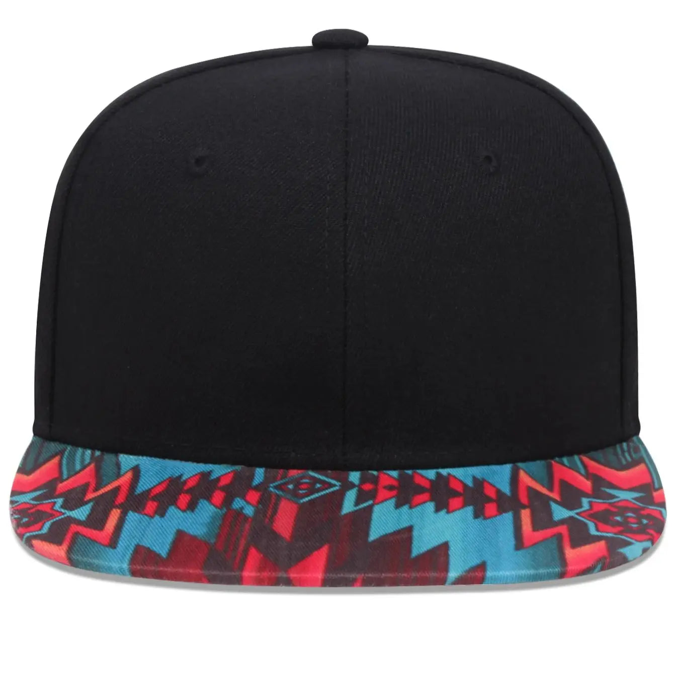 Colorful Flower Pattern Straight Brim Snapback Baseball Hat