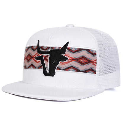 Unisex Personalized Bull Head Embroidery Hip-hop Net Hats