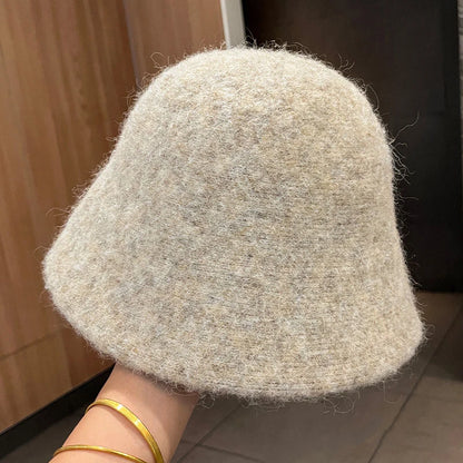 Vintage Wool Foldable Fisherman Bucket Hat Women