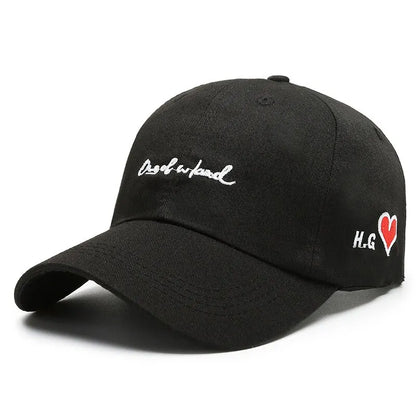 Love Embroidery Polyester Cotton Baseball Hat