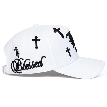 Unisex Gothic LA Cross Embroidery Casual Baseball Cap