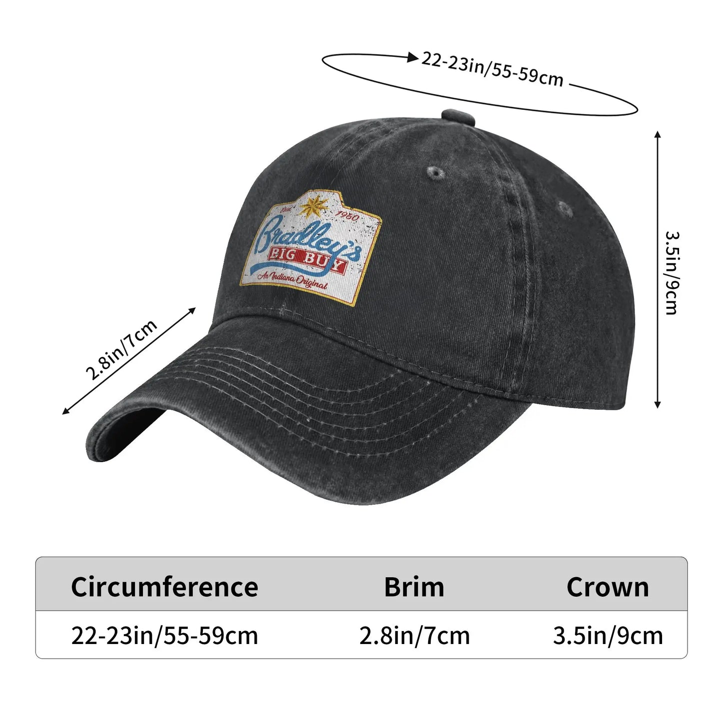 Bradleys Big Buy Black Grunge Trucker Baseball Cap