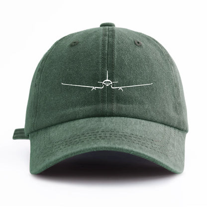 Airplane Print Washed Retro Adjustable Baseball Cap