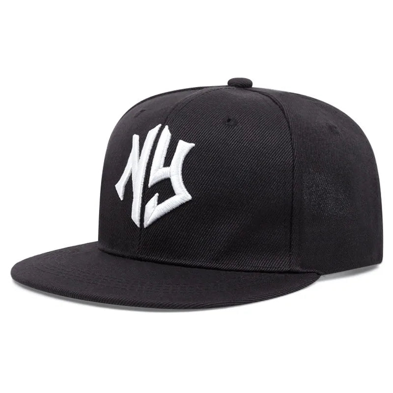 NY Embroidered Classic Flat Brim Cap